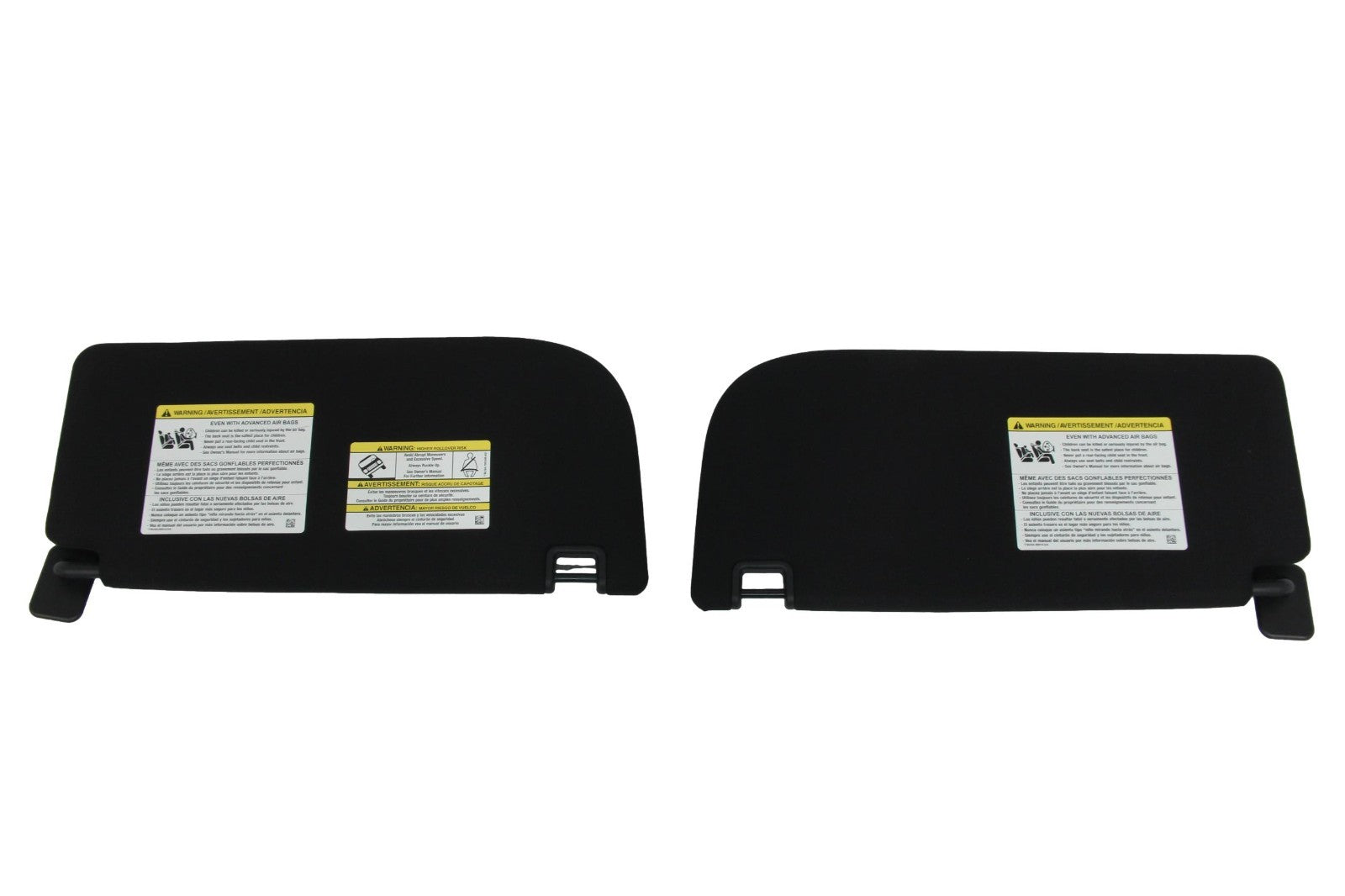 2021 - 2025 Ford F150 OEM Sun Visor Set w/ Mirrors, OEM Black Cloth