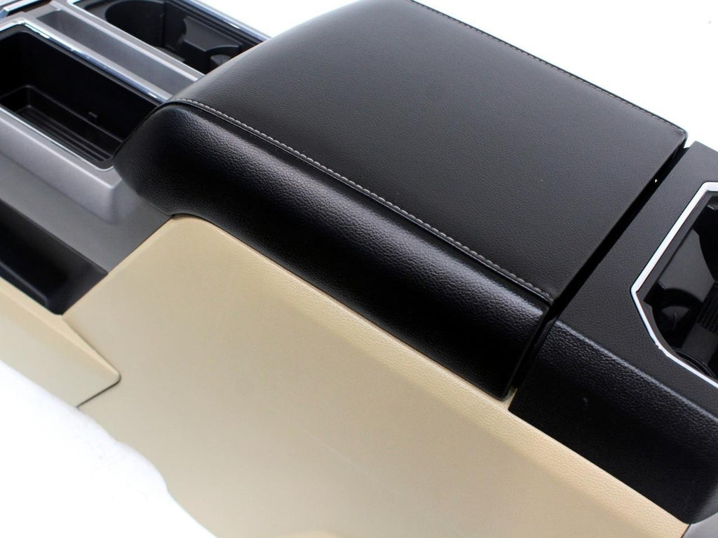 15-22 Ford Truck Center Console & Install Kit w/o Shifter - Tan Leather Lariat