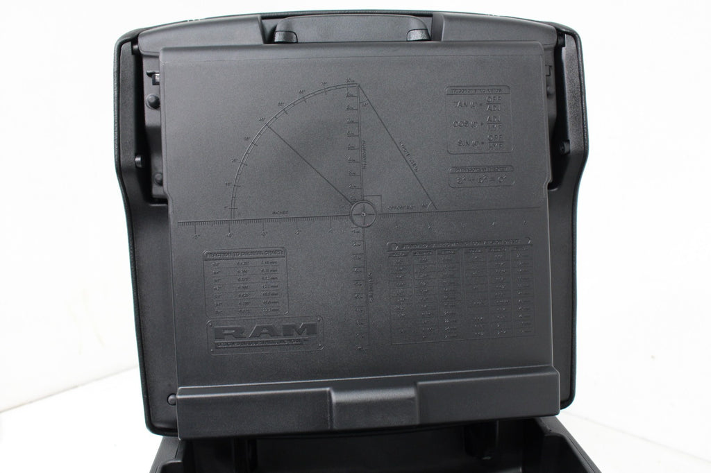 2019 - 2026 DT Ram 1500 Center Console, Black Leather w/ Logo, Wireless Charging