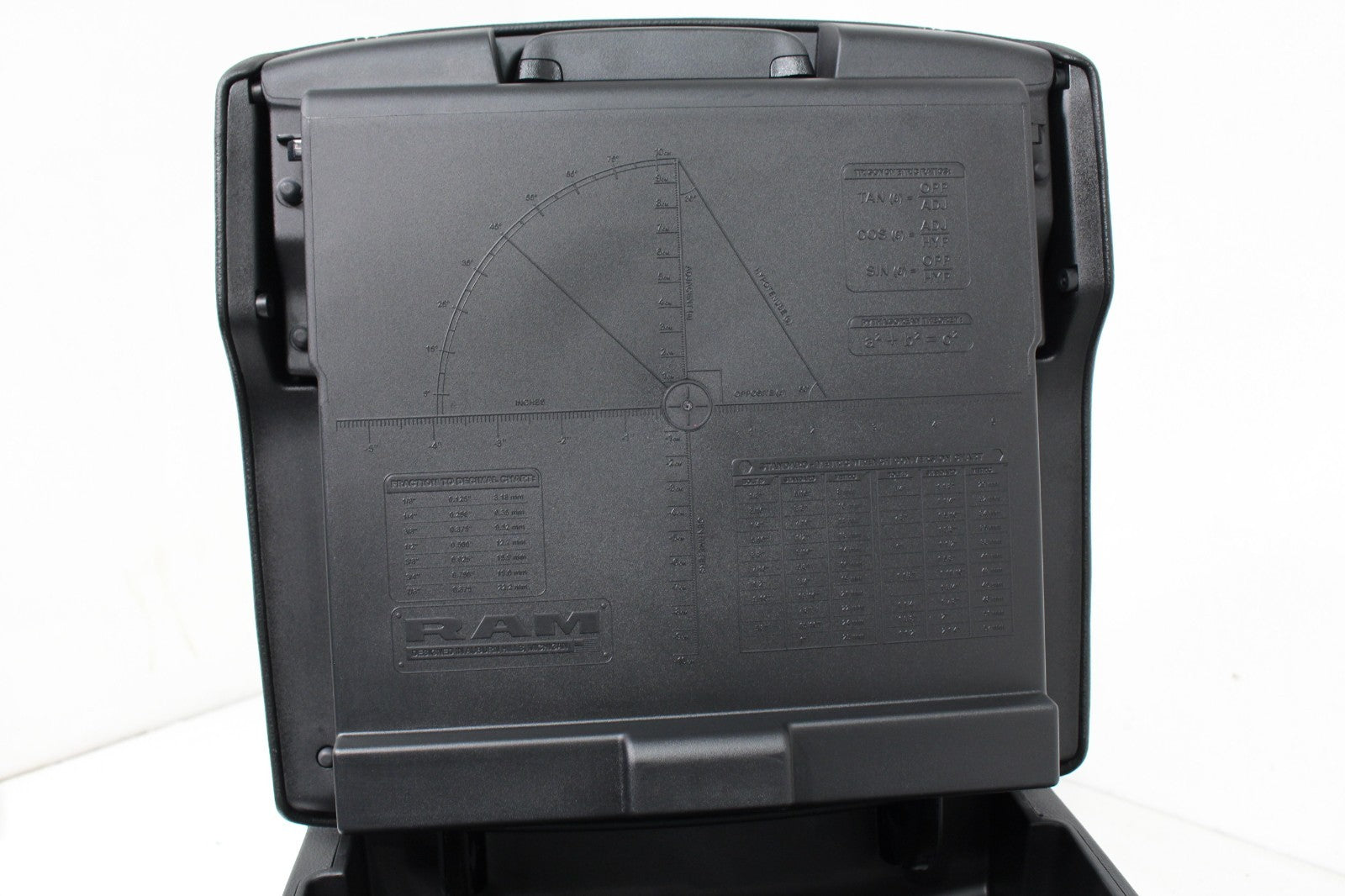 2019 - 2026 DT Ram 1500 Center Console, Black Leather w/ Logo, Wireless Charging