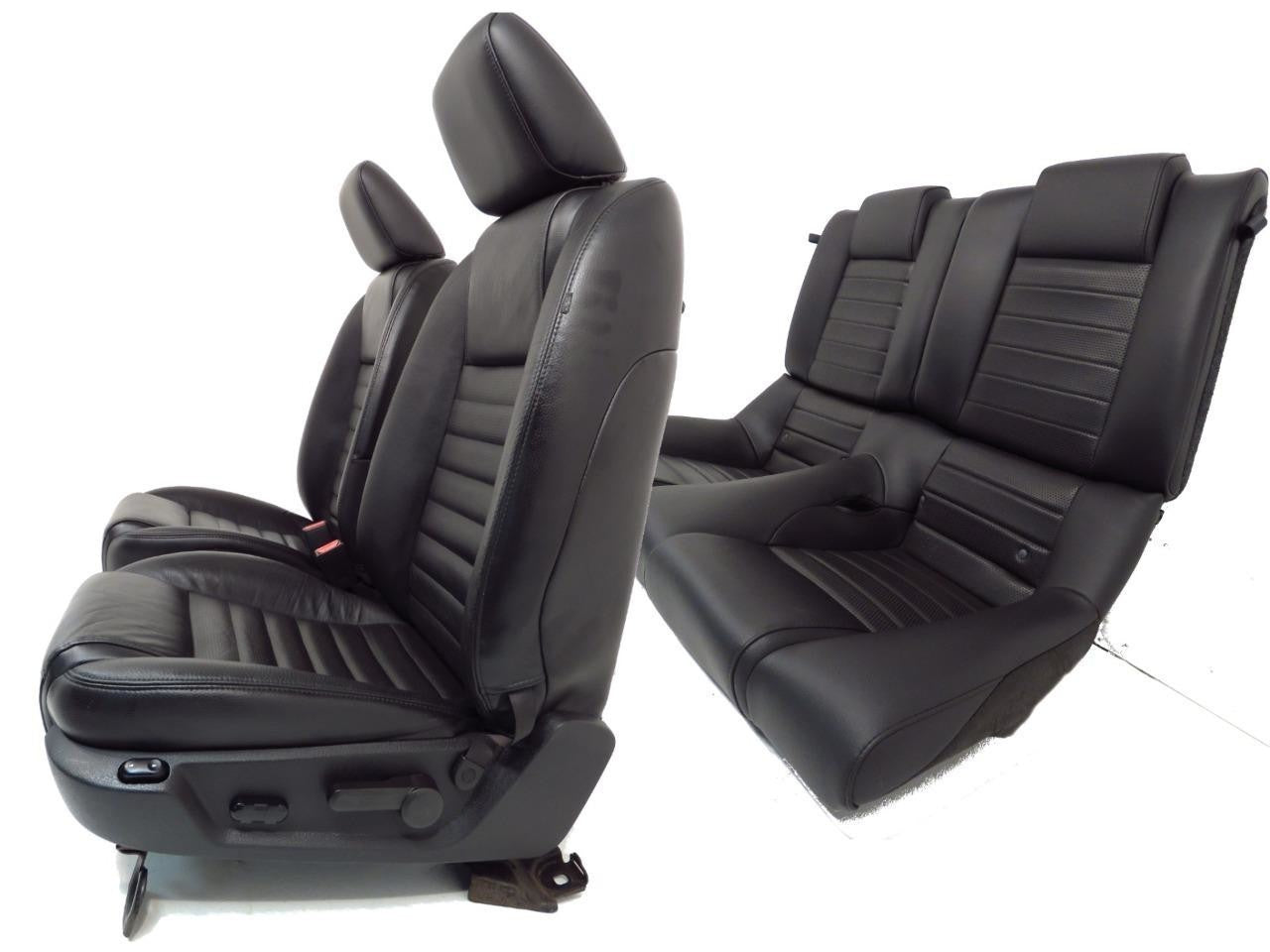 2005 - 2009 Ford Mustang Seats, Coupe GT Black Leather Power Driver w/ Rear Seat