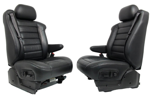 2003 - 2007 Hummer H2 Front Seats, Black Leather Powered Heated OEM