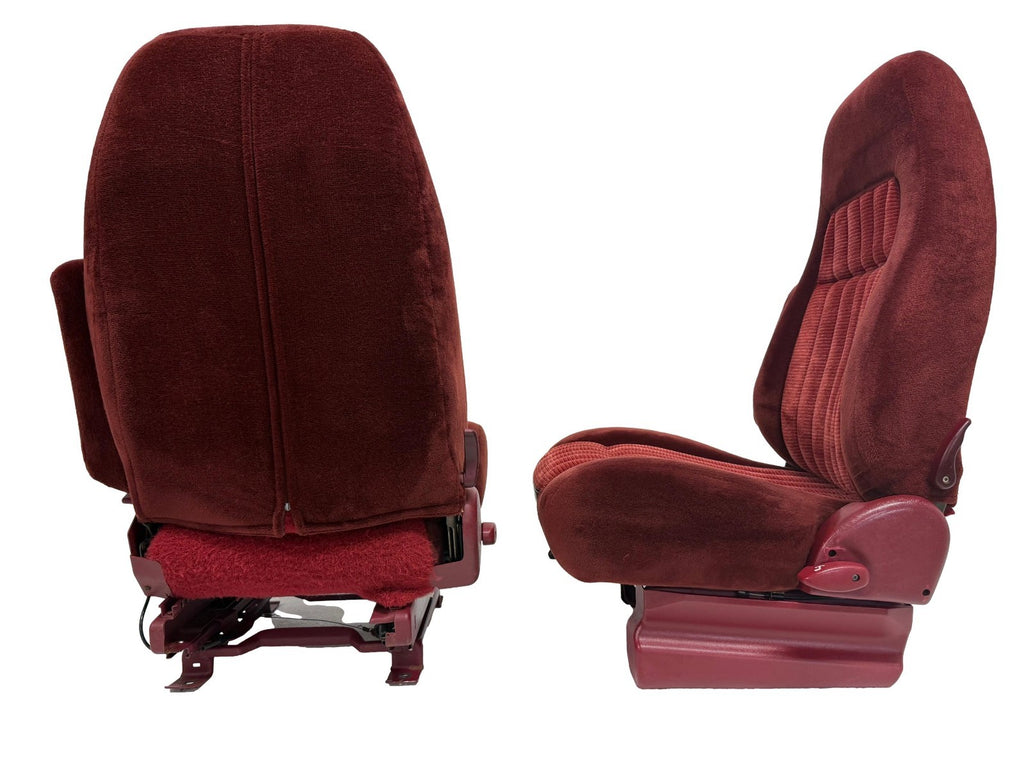 88-94 Chevy GMC Silverado Suburban C/K OBS Front Seats, Captains Chairs Red