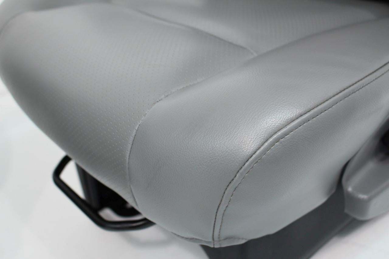 Ford Econoline Front Bucket Seats, Gray Vinyl w/ Folding Armrests, Fits 1997+