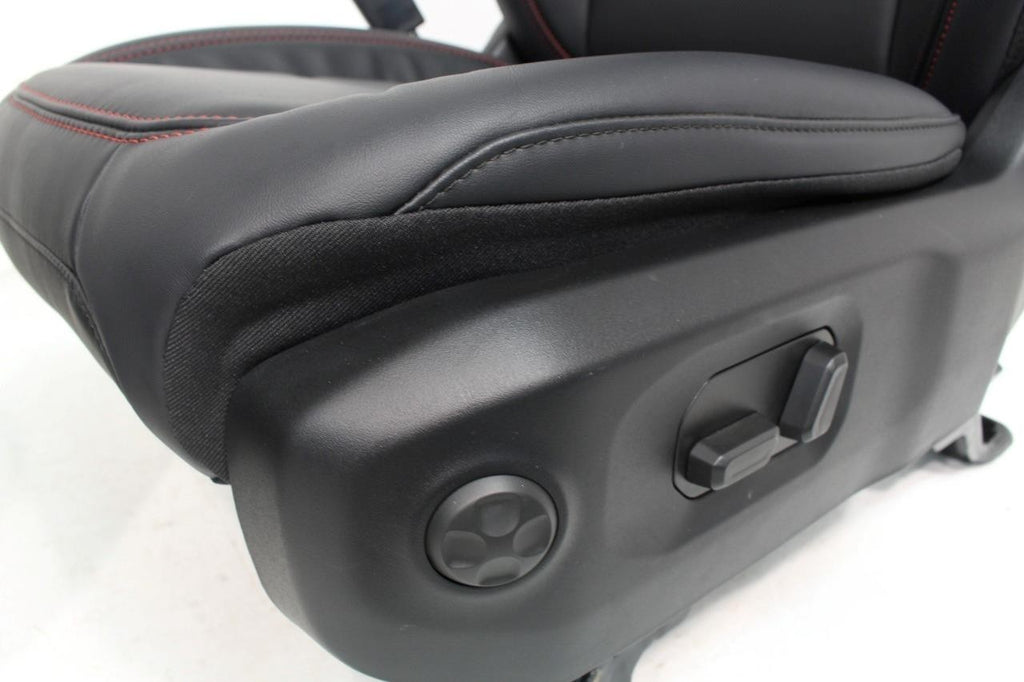 18 - 26 Jeep JL JLU JT Wrangler Front Seats, Rubicon Black Nappa Leather w/ Red