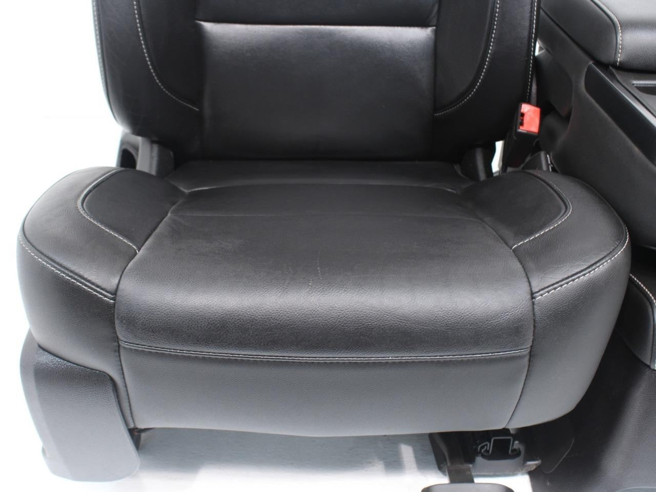 2014 - 2019 GM Sierra Silverado LT Front Seats, Power Black Leather, w/ Jumpseat