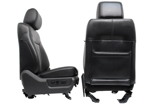 1999 - 2016 Ford Super Duty Seats Set, Crew Lariat Black Leather Power Heat Cool