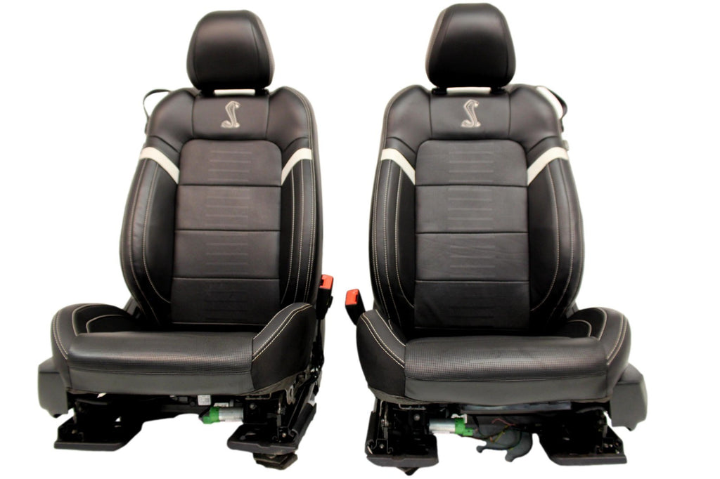 2015-2023 Ford Mustang Seats Set, Shelby GT500 Coupe Black Leather Heated Cooled