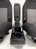 1998 - 2009 Ford Ranger Front Seats & Console, Black Gray Cloth , Extended Cab