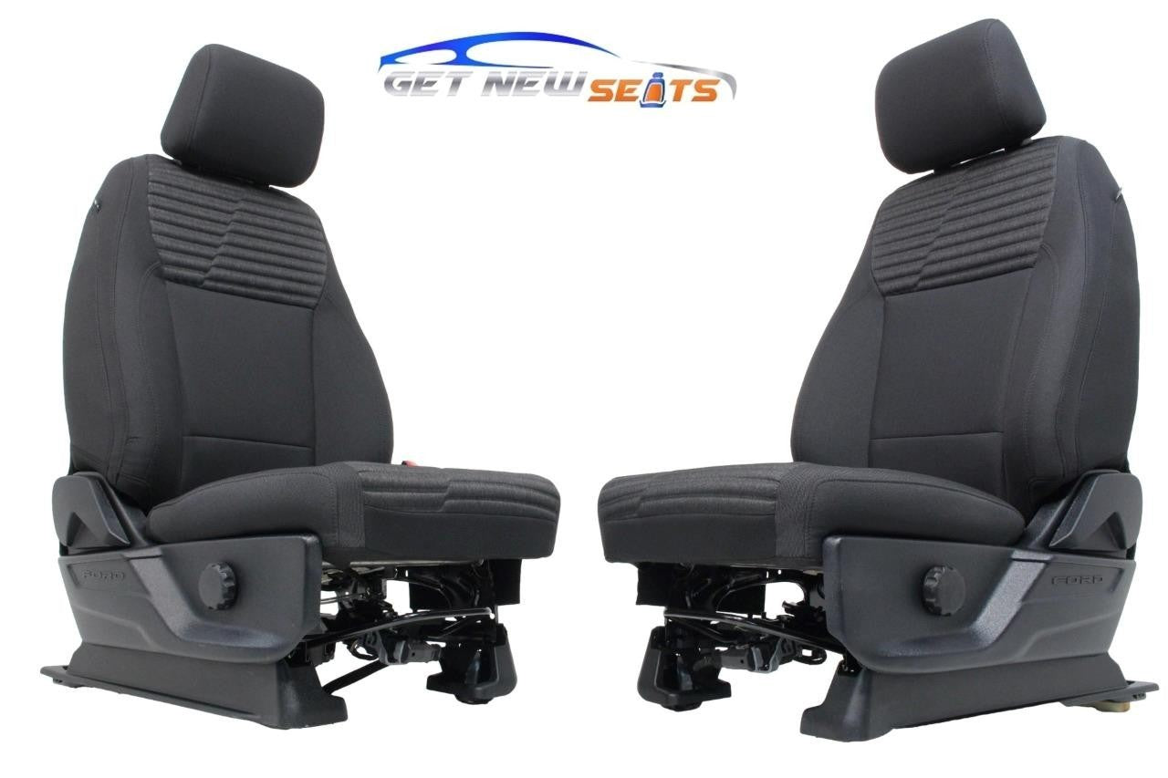 2021 - 2026 Ford F150 & Super Duty Seats, STX Black Cloth Manual w/ Lumbar