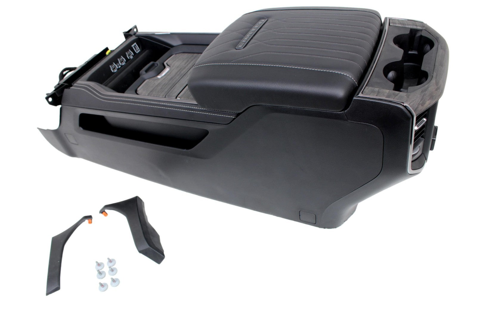 2019-2026 Ram 1500 Interior Seats Console Panels, Limited Quilted Black Leather