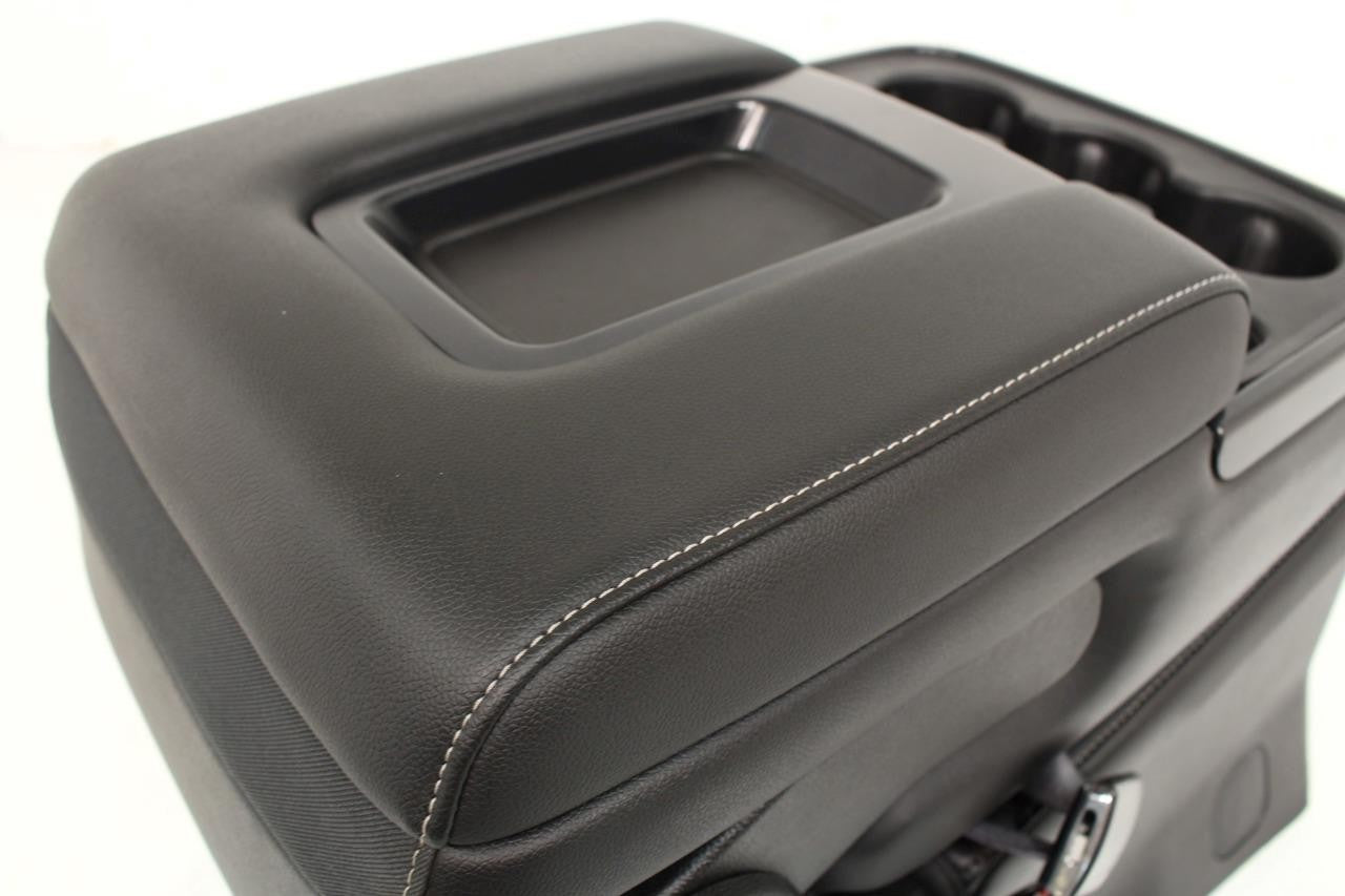 2014 - 19 Chevy Silverado GMC Sierra Black Leather Folding Jump Seat Console Kit