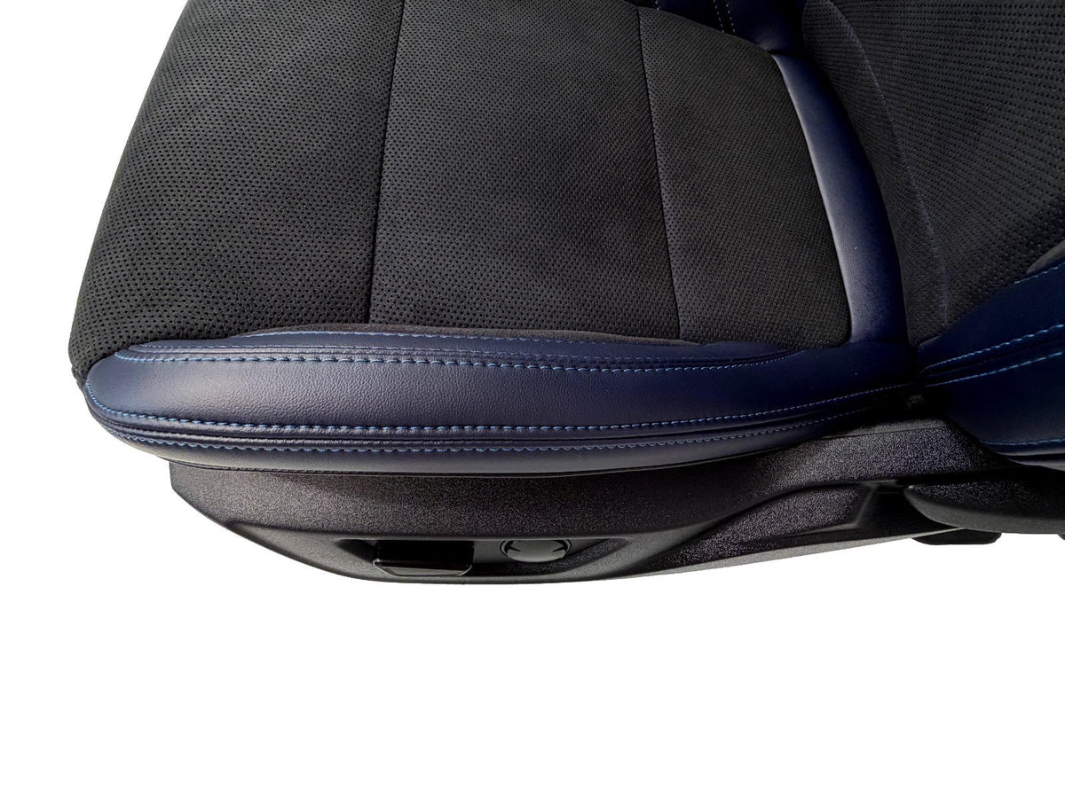 24-26 Mustang Dark Horse Coupe Seats Set, Black Indigo Blue Leather Suede