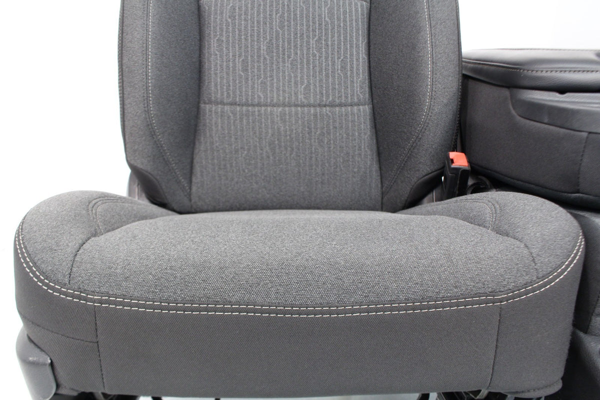 2019 - 2024 Ram HD Front Bench Seat, Charcoal Black Cloth Manual w/ Center Seat