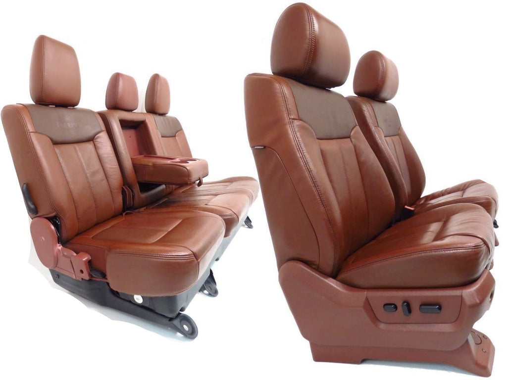 1999 - 2016 Ford Super Duty Seats Set, King Ranch Leather Power Heat Cool Crew