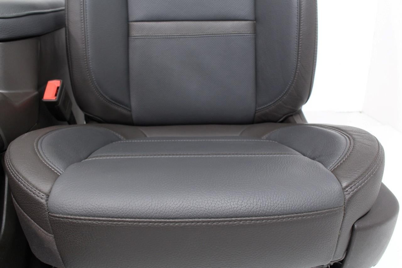 20-22 Sierra Denali Leather Seats Heated Cooled Door Panels Console, Brown Blue