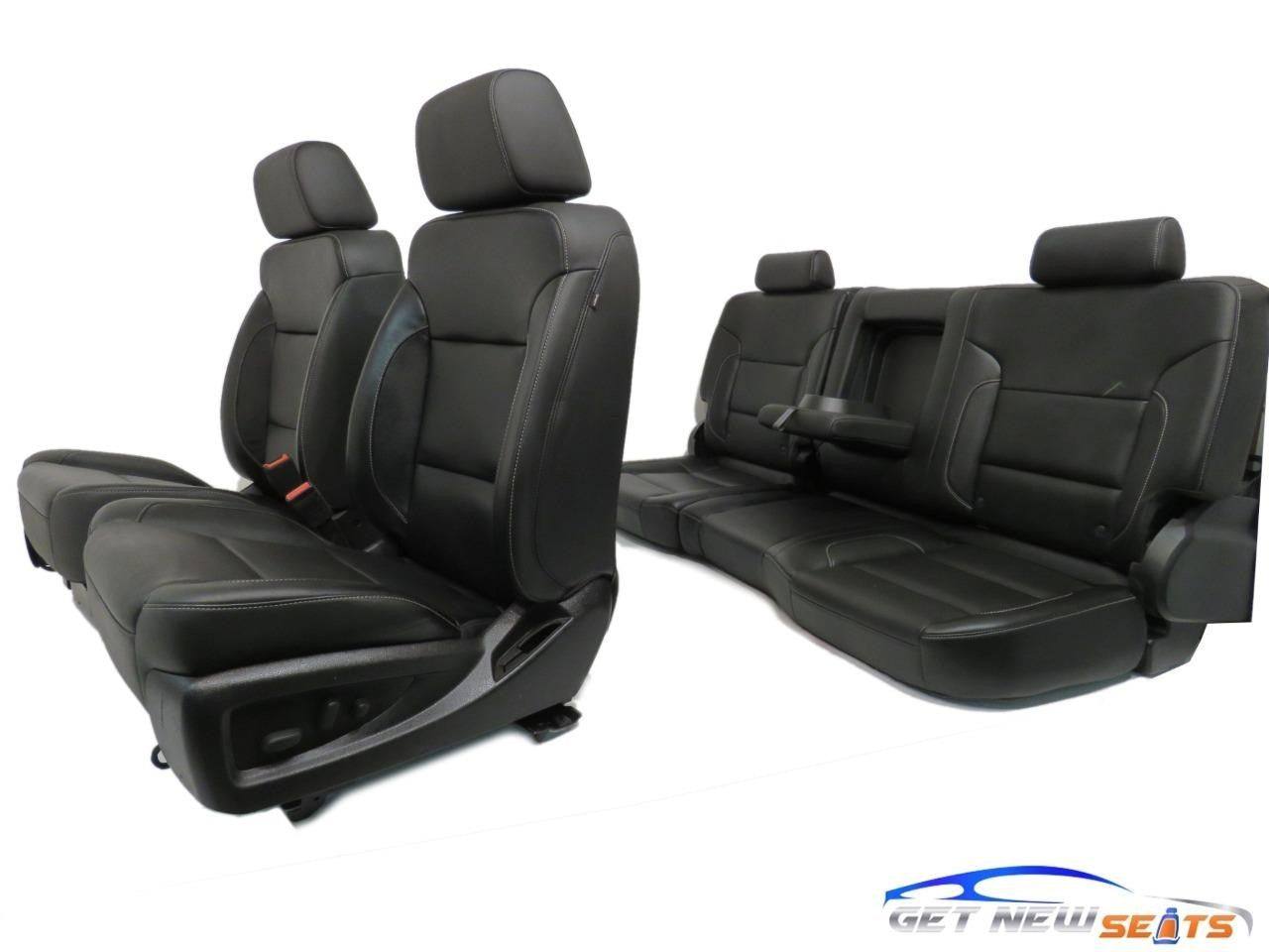 2014 - 2019 GM Sierra Silverado LTZ Seats, Front Rear Black Leather, Heat & Cool