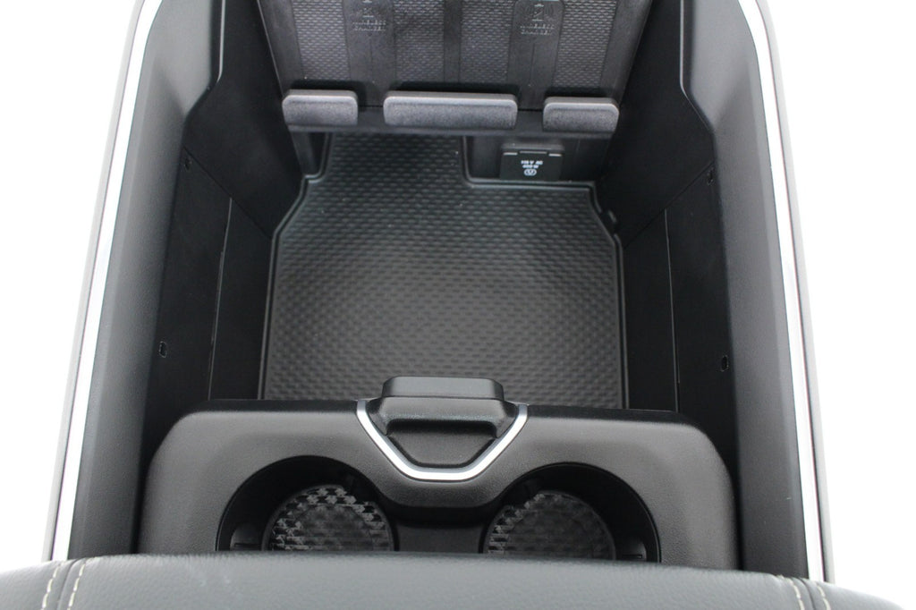 2019 - 2026 DT Ram 1500 Center Console, Black Leather w/ Logo, Wireless Charging