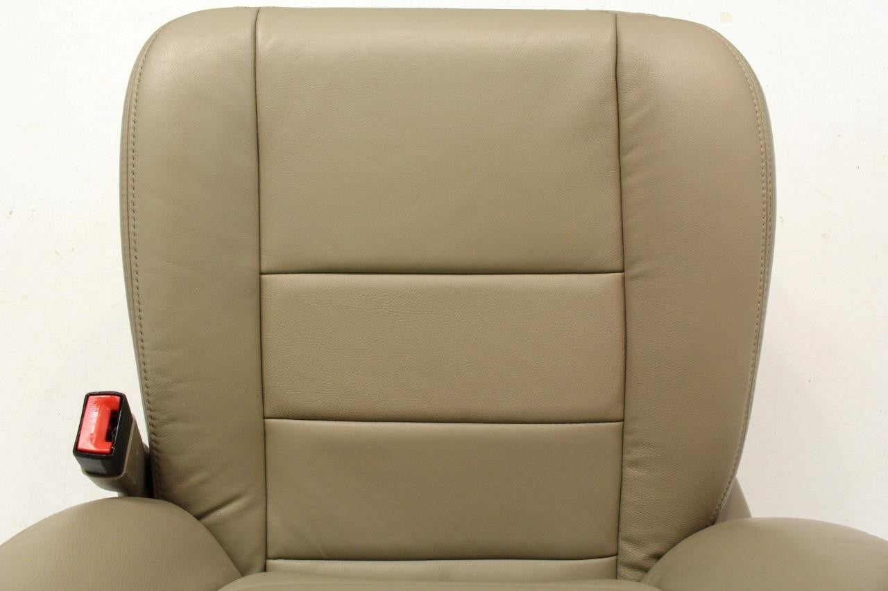 99-10 Ford F250 F350 Excursion Seats Tan Leather Power Front Bench Super Duty