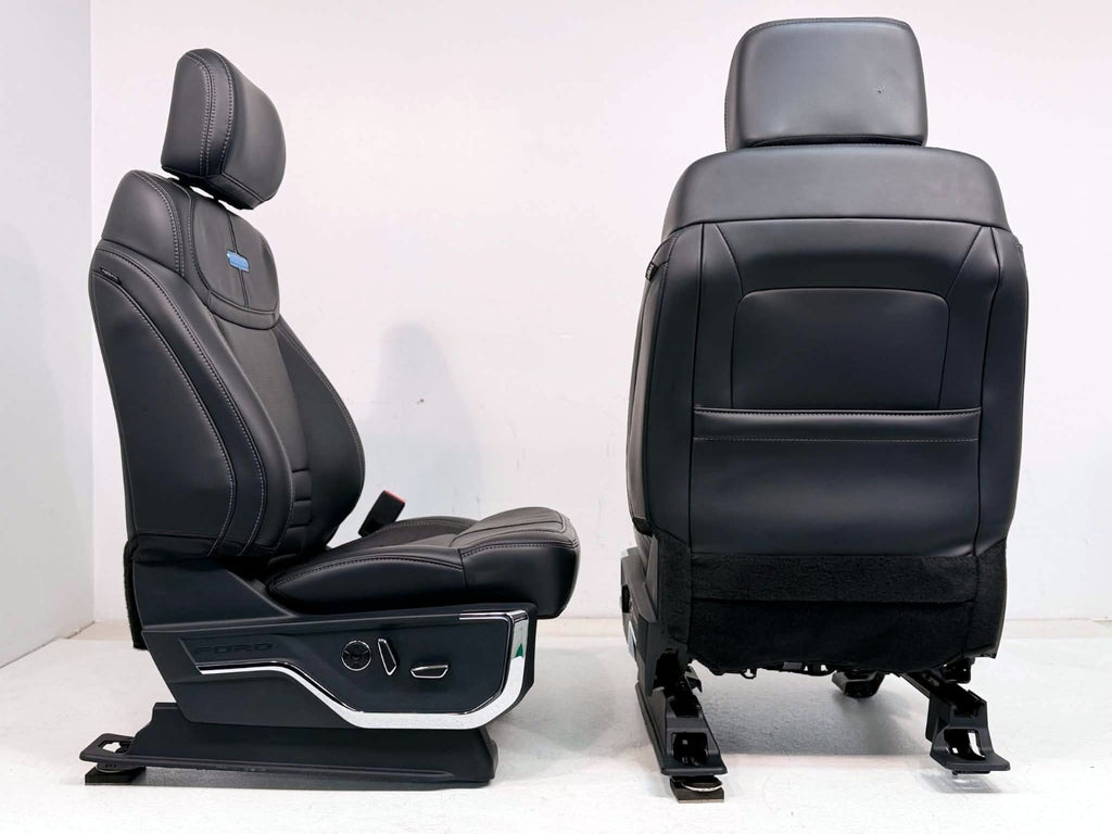 2021 - 2026 F-150 Super Duty Platinum Seats Set, Black Leather Gray Massaging