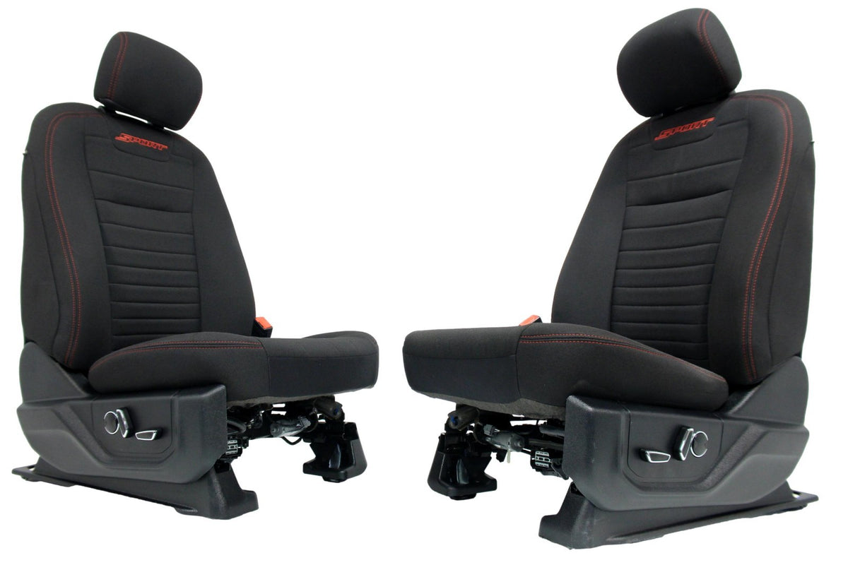 2015 - 2022 Ford F150 & Super Duty Front Seats, XLT Sport Black Cloth Power Heat