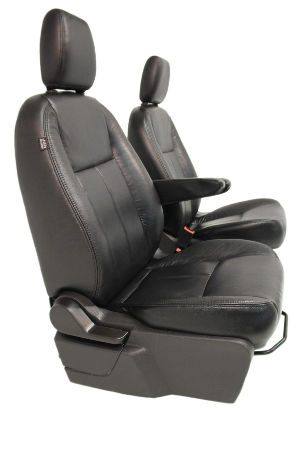 2015 - 2026 Ford Transit Front Seats, Black Leather w/ Heated Power Driver Seat