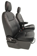 2015 - 2026 Ford Transit Front Seats, Black Leather w/ Heated Power Driver Seat