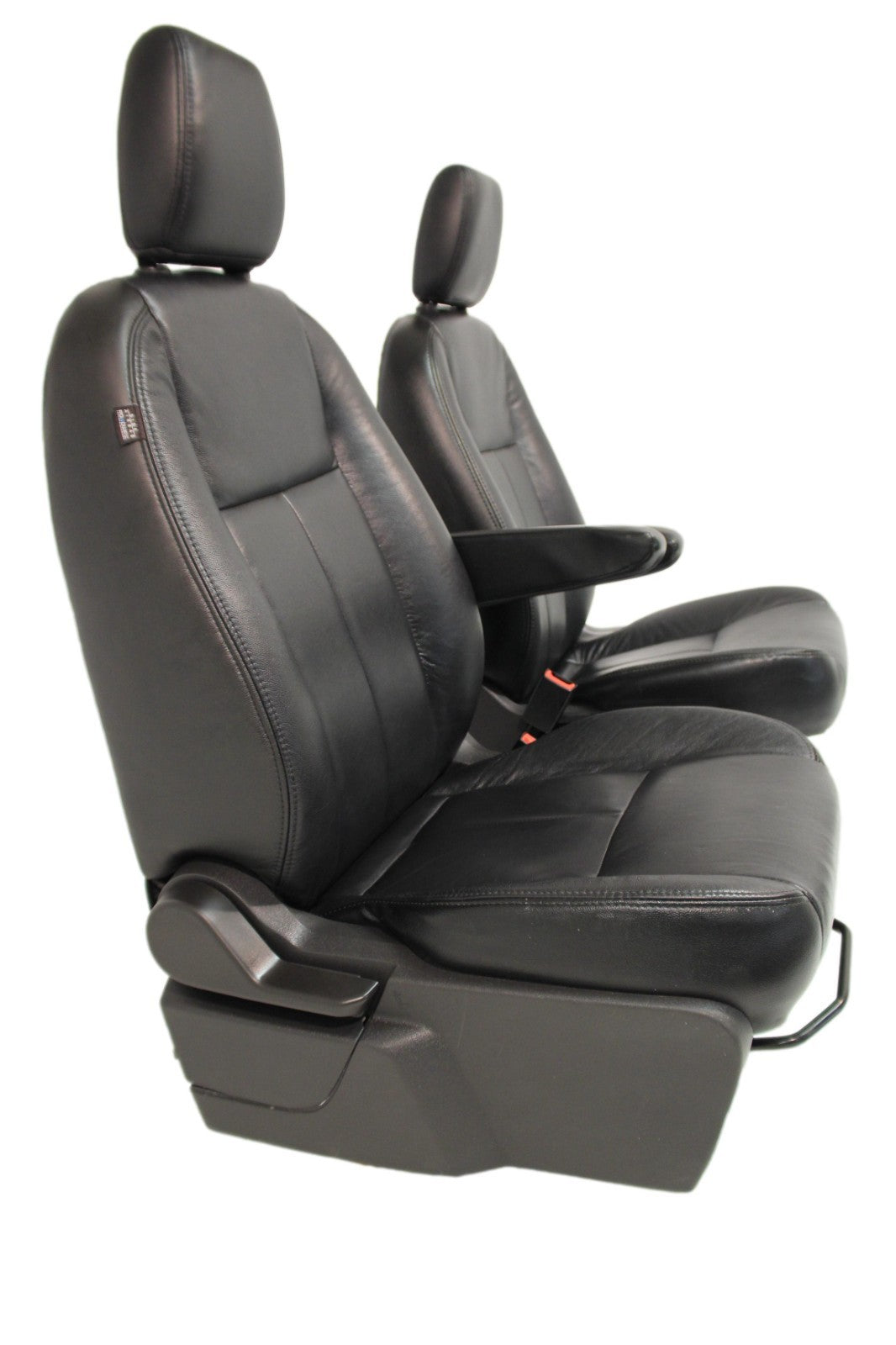 2015 - 2026 Ford Transit Front Seats, Black Leather w/ Heated Power Driver Seat
