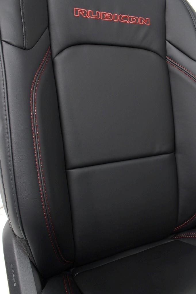 18 - 26 Jeep JL JLU JT Wrangler Front Seats, Rubicon Black Nappa Leather w/ Red
