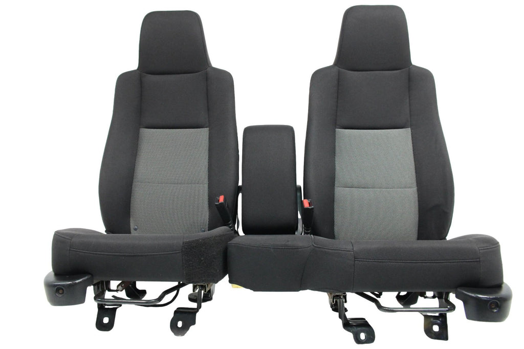 1998 - 2009 Ford Ranger Seats, 60-40 Split Bench, Black Gray Cloth, Extended Cab