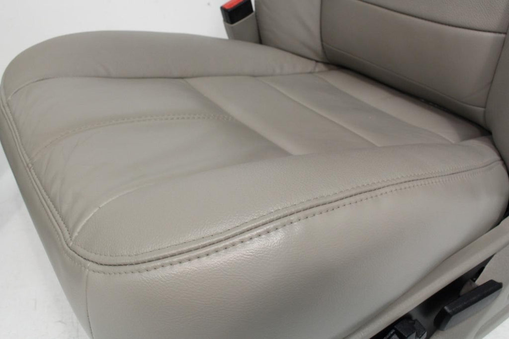 2008-2010 Ford Super Duty Front Seats, Power Stone Gray Leather Lumbar OEM