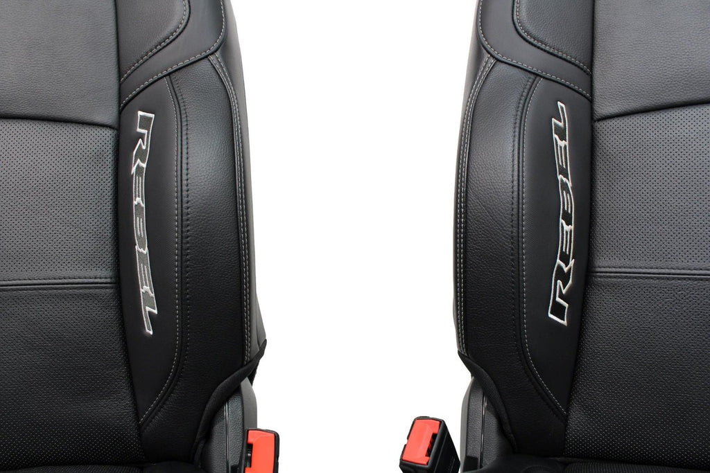 2009-2024 Dodge Ram Rebel Black Leather Heated & Cooled Front and Rear Seats