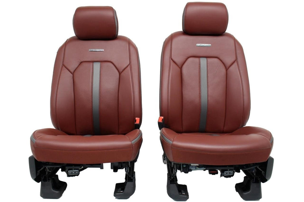 2018 - 2020 Ford F150 & Super Duty Platinum Seats Set, Dark Marsala Leather OEM