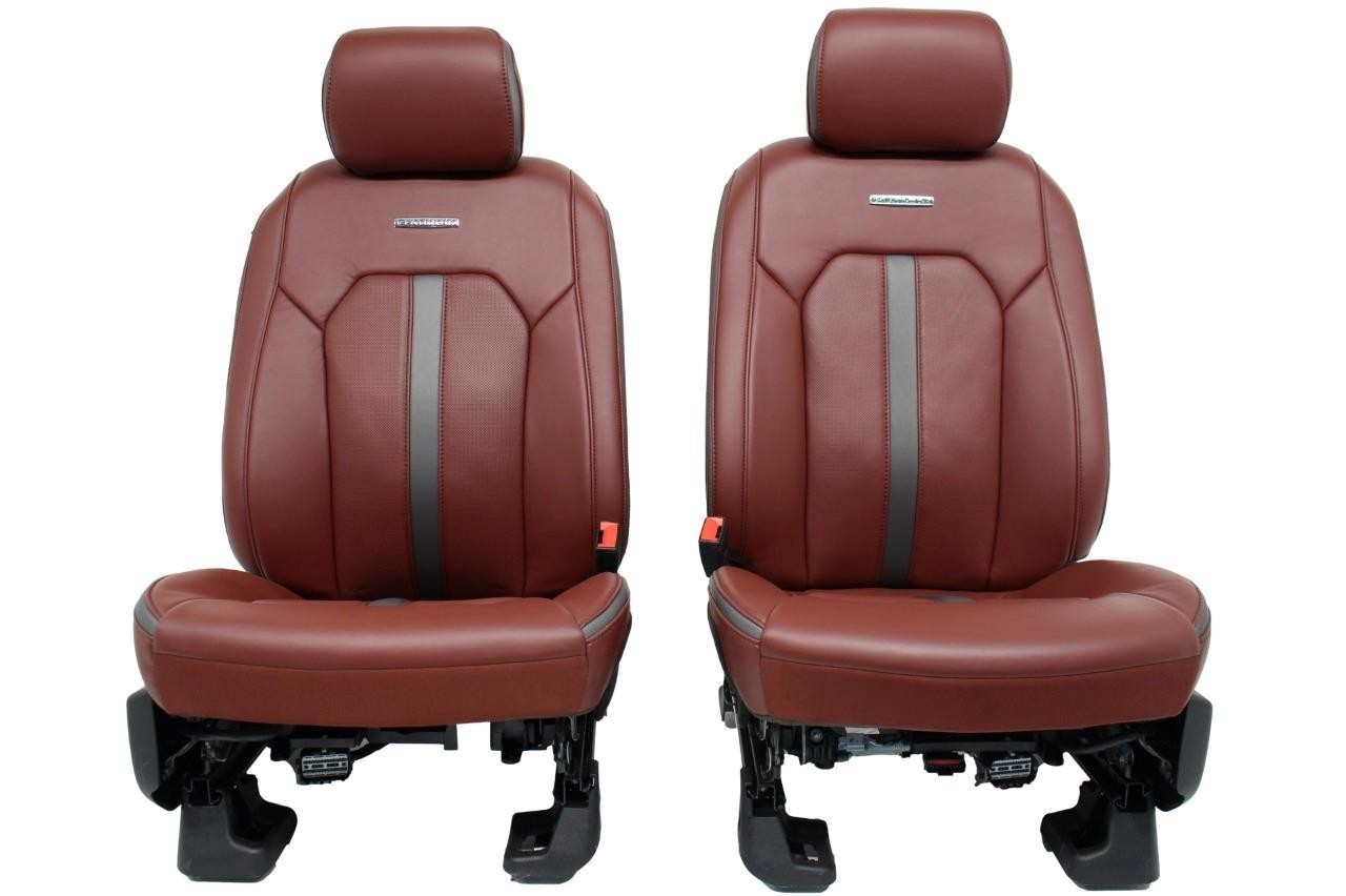 2018 - 2020 Ford F150 & Super Duty Platinum Seats Set, Dark Marsala Leather OEM
