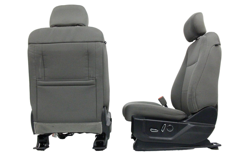2015 - 2022 Ford F150 Super Duty Front Seats, XLT Power Earth Gray Cloth Heated