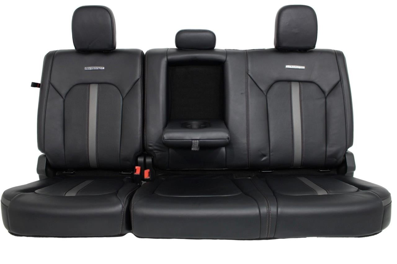 2015 - 2022 Ford Super Duty Platinum Rear Seats, Crew Cab Black Leather Heat OEM