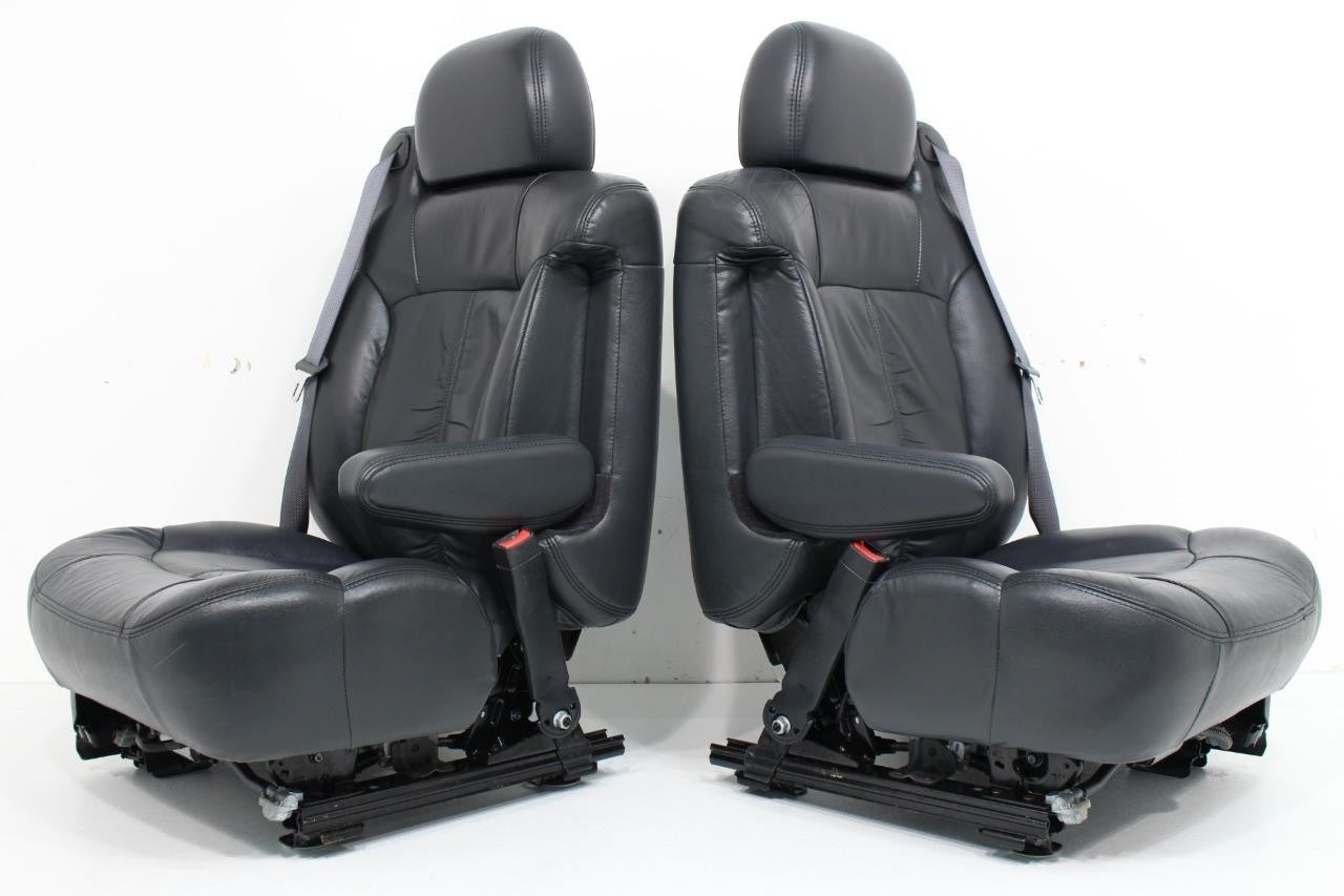 1999 - 2002 GMC Sierra Chevy Silverado Seats, Graphite Off-Black Leather, Power