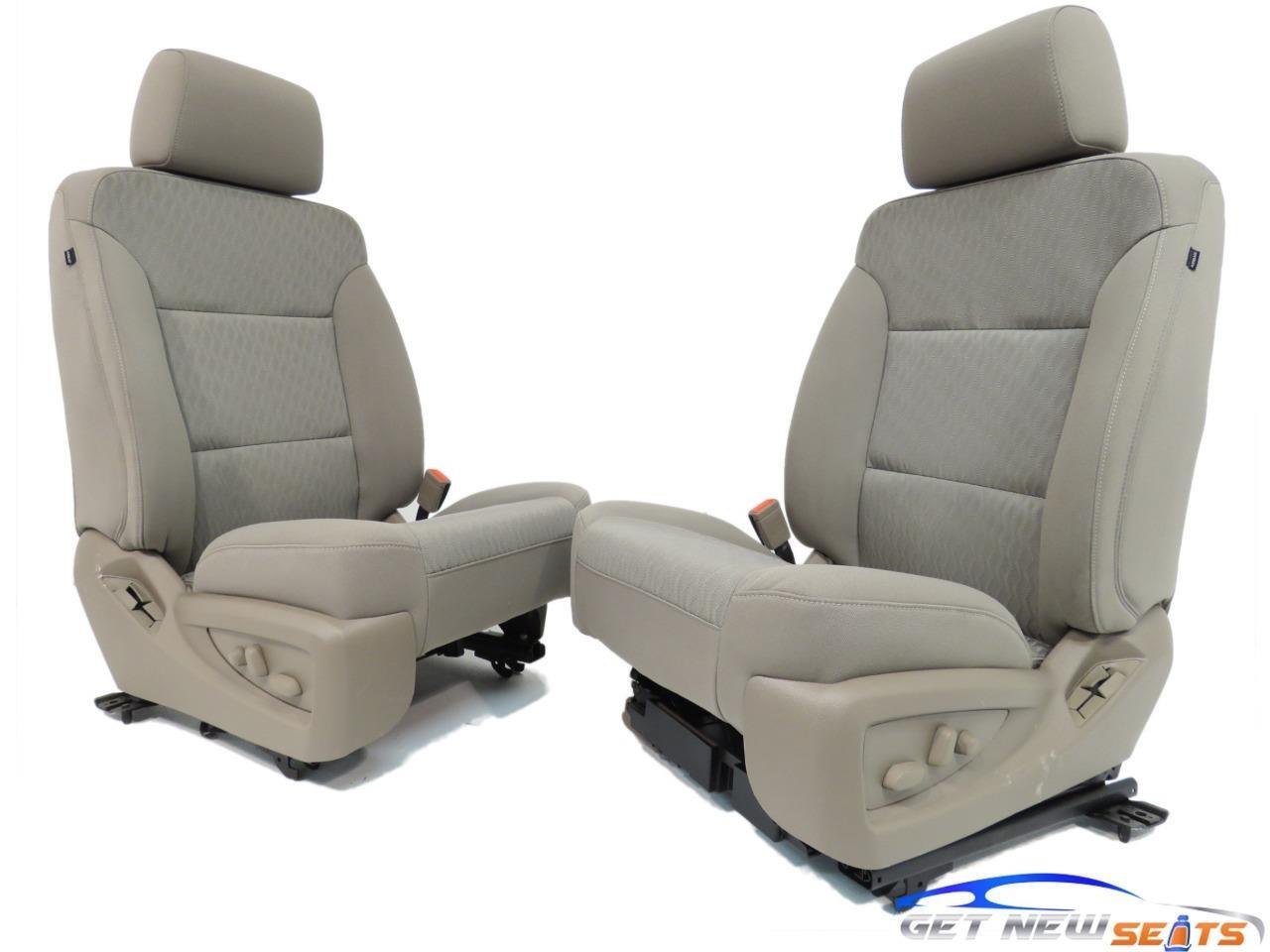 2014 - 2019 Chevrolet Silverado & GMC Sierra Tan Cloth Powered Front Seats