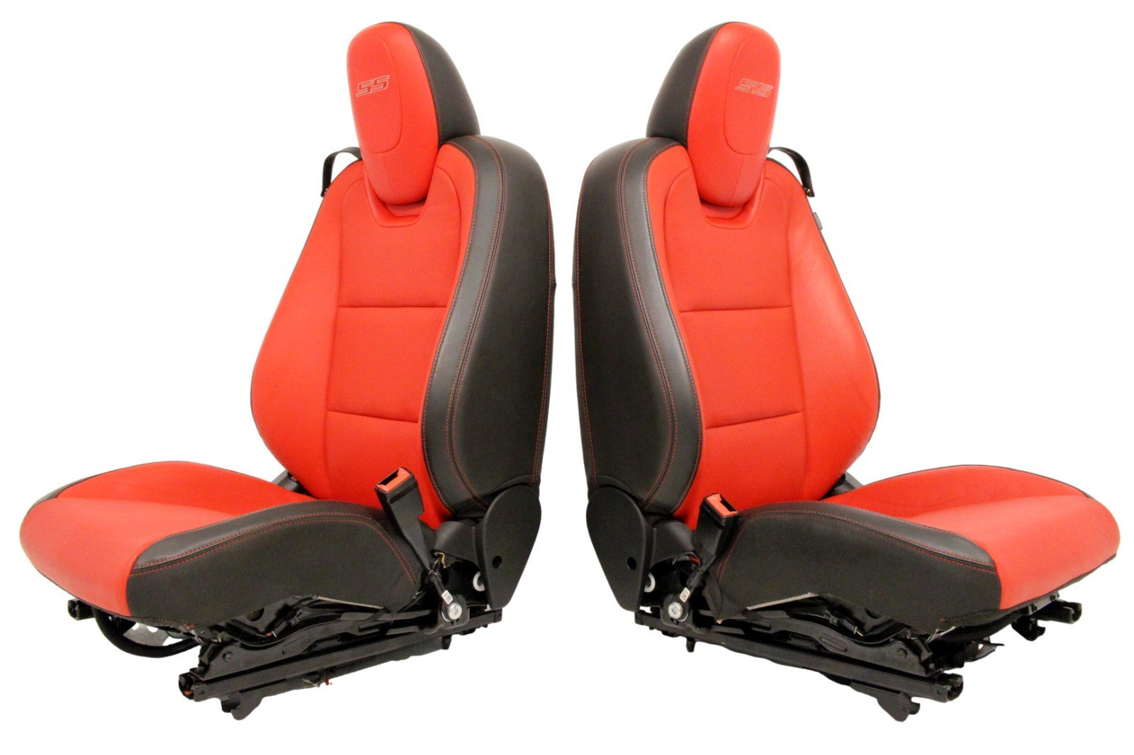 2010 - 2015 Chevrolet Camaro SS Seats Set, Inferno Orange Leather Heated 2SS
