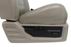 2008-2010 Ford Super Duty Front Seats, Power Stone Gray Leather Lumbar OEM