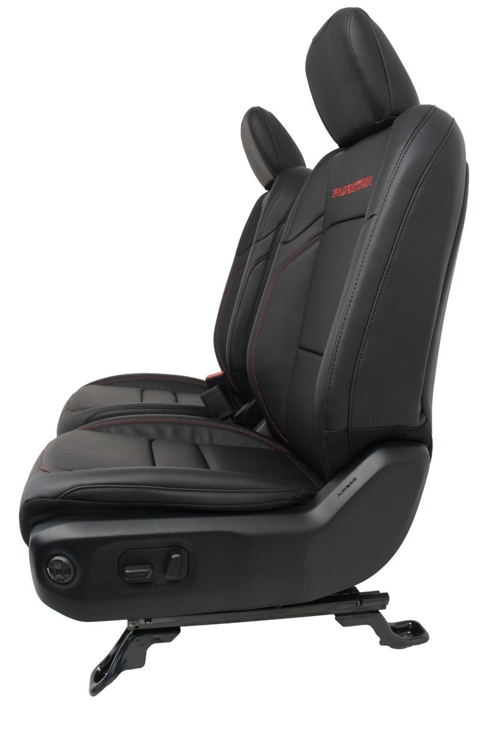 2018 - 2026 Jeep Wrangler Seats Set, JKU 4Dr Rubicon Black Nappa Leather w/ Red