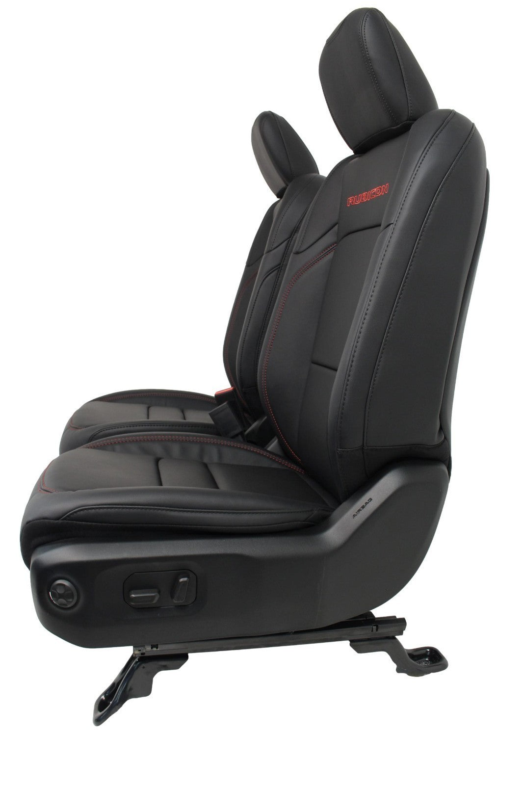2018 - 2026 Jeep Wrangler Seats Set, JKU 4Dr Rubicon Black Nappa Leather w/ Red