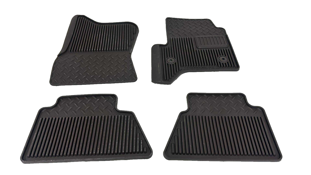 2014 - 2018 Sierra Silverado OEM Floor Mat Set, Black Rubber Slush Extended Cab