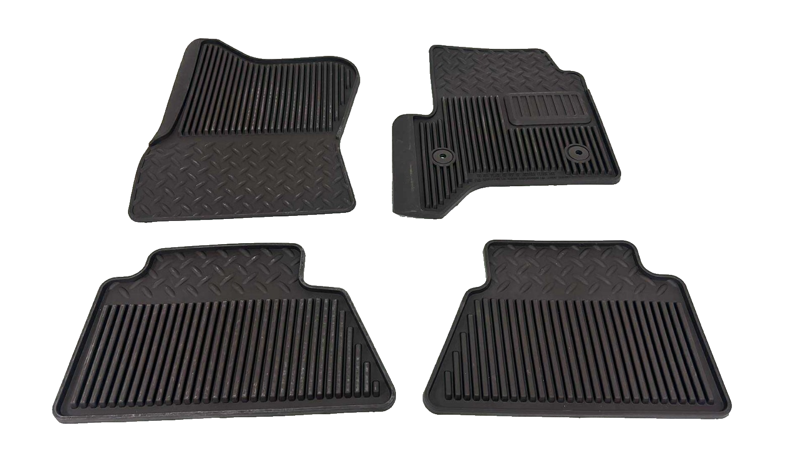 2014 - 2018 Sierra Silverado OEM Floor Mat Set, Black Rubber Slush Extended Cab