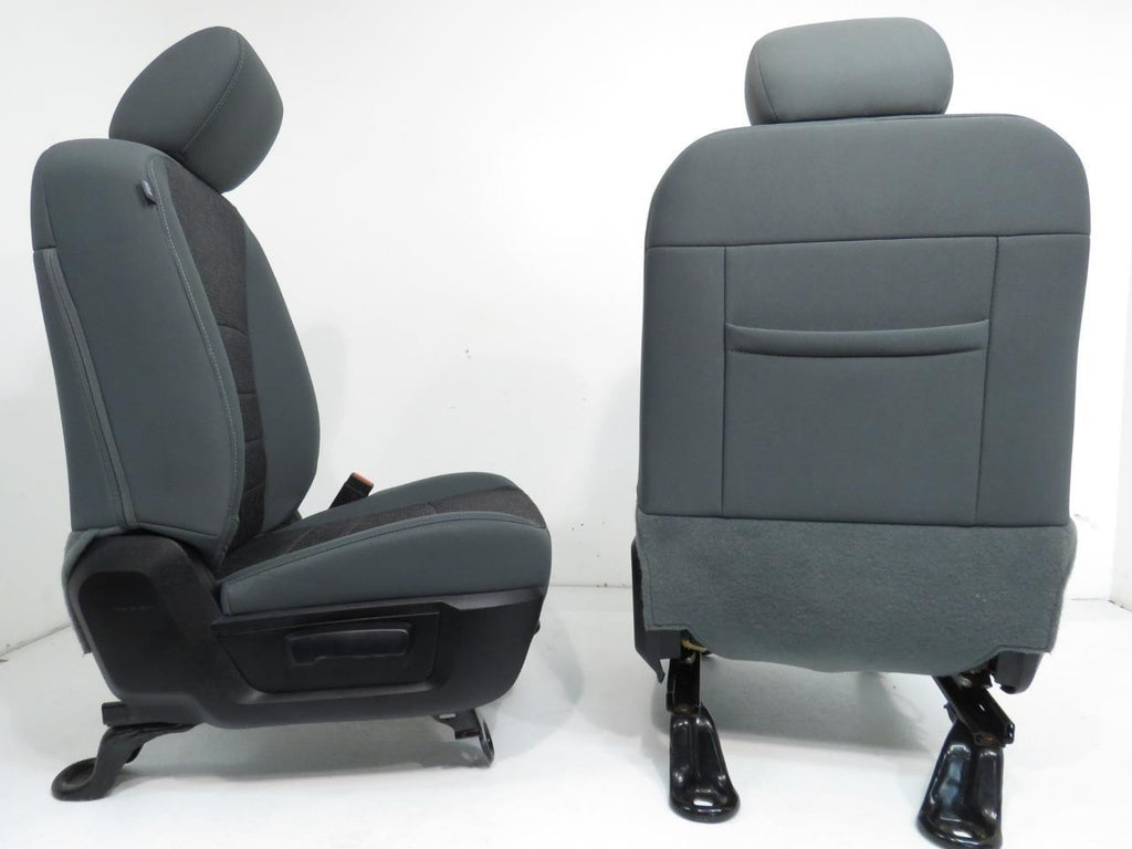 2009 - 2018 Dodge Ram Front Bucket Seats, Diesel Gray Cloth, OEM Powered 10-Way