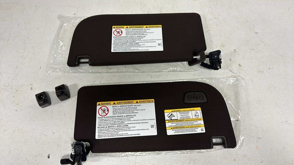 2023 - 2025 Ford Super Duty King Ranch OEM Sun Visor Set, LH RH Pair, Java Brown