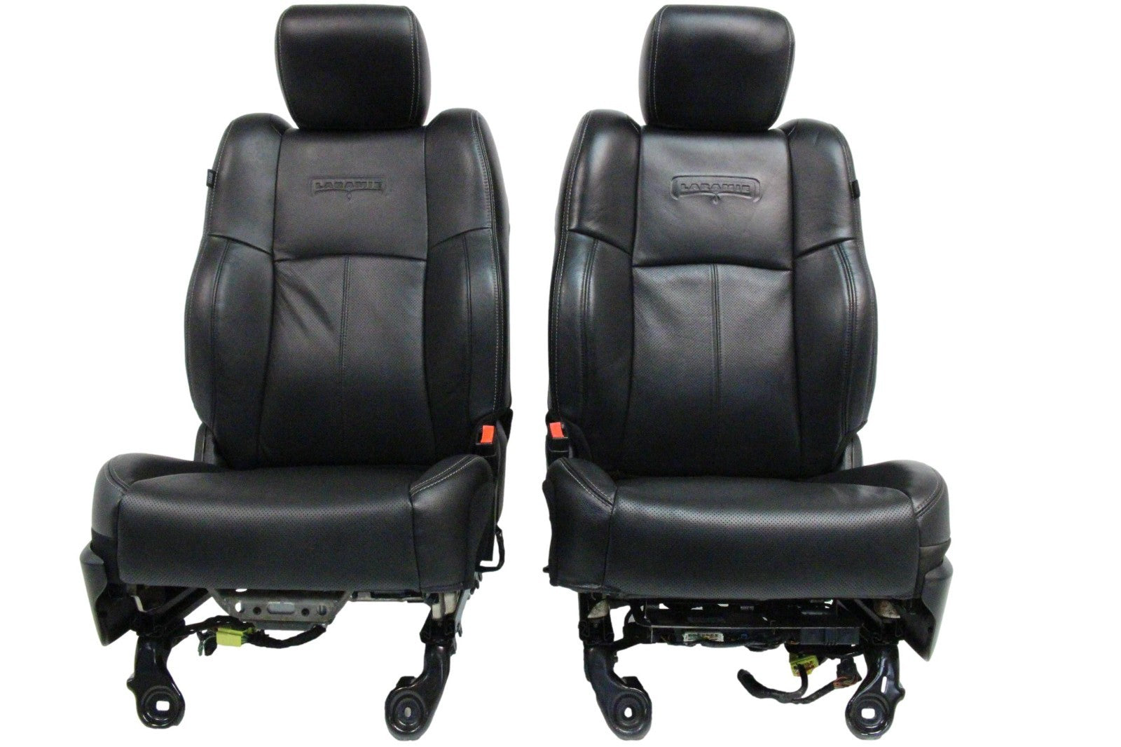 2002 - 2018 Ram Front Seats, Laramie Black Leather Heated Cooled w/ Memory