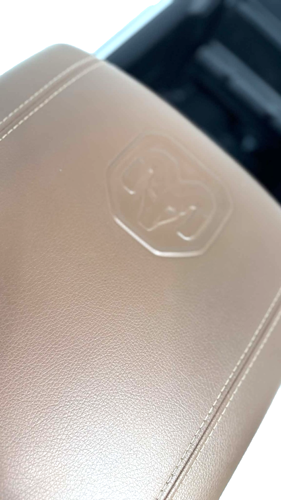2019 - 2026 Ram 2500 3500 HD Center Console, Brown Leather w/ Logo
