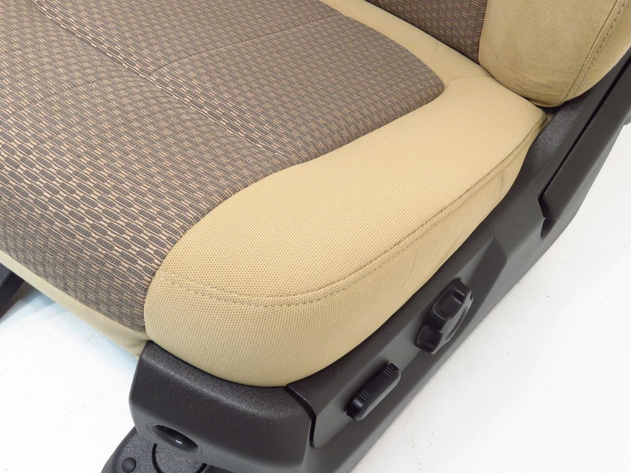 1999 - 2016 Ford Super Duty Front Seats, XLT Adobe Tan Cloth w/Power Driver OEM