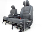 2009-2018 Dodge Ram Front Seats Set, Work Grade Gray Vinyl Split Bench Manual